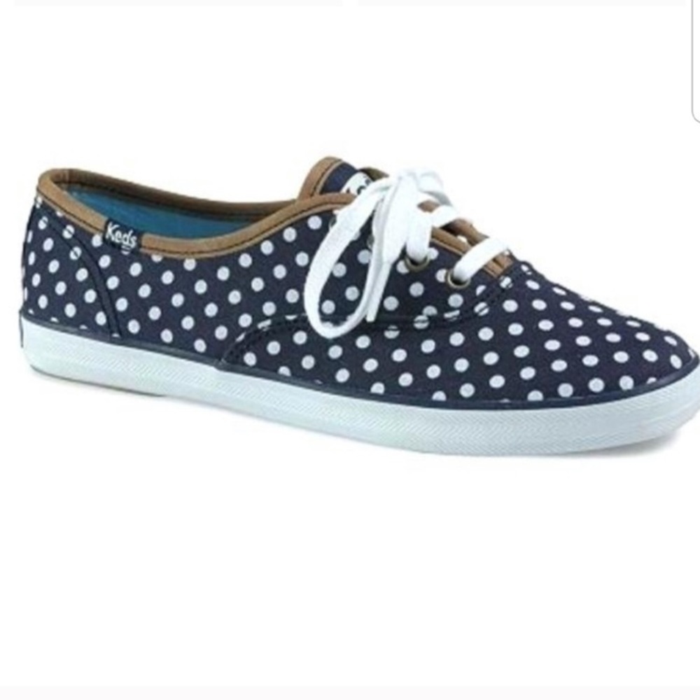 KEDS navy & white polka dot sneakers